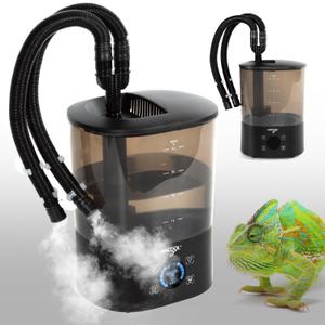 WACOOL Upgraded Digital Timing Reptile Fogger, 4L No Leak Reptile Humidifier with 2 Hose, Top Filling Automatic Terrarium Humidifier Fogger for Reptile Use