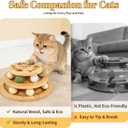 Cat Ball Track Toy with Puzzle Top, Interactive Cat Toys for Indoor Cats with Spinning Balls, Wooden Cat Ball Tower Toy for Kitten Kitty Exercise Mental Physical