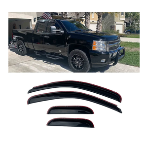 Side Window Wind Deflector, 4pcs in-Channel Rain Guards Set, Window Visor fit for 2007-2013 Chevy Silverado/GMC Sierra 1500,2007-2014 2500HD/3500HD with Extended Cab 194040