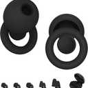 Ear Plugs for Sleeping Noise Cancelling, Comfy Silicone Ear Plugs for Noise Reduction 30dB/35dB, Reusable Hearing Protection Earplugs with 6 Silicone Eartips and 4 Memory Foam Ones, Black