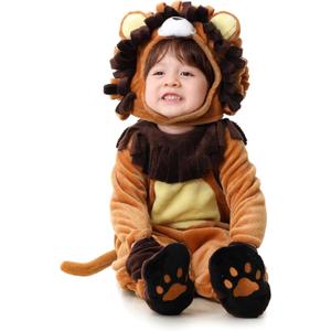 Halloween Baby Lion Costume for Toddler, Infant Cow Costume Onesie Animal Cosplay Jumpsuit Bodysuit (9-12 Months)