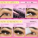 Yawamica Fluffier Lash Clusters Kit with Remover Wispy Cluster Eyelash Extensions 12-20mm Eyelash Clusters 200D Volume Lash Extension Kit D Curly Cluster Lashes with Bond and Seal Remover Tweezers