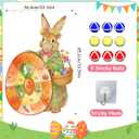 2 x 30 Easter Games Bunny Dart Board with Sticky Balls Hanging Hook Set for Easter Party Supplies Indoor/Outdoor Sport Fun Party Games