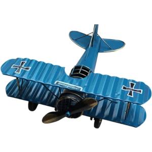 Large 8.5'' Hang Retro Airplane, Home Decor Ornament Art, Office Desktop Decoration, World War I German Wings Aircraft Model, WW1 (Deep SkyBlue)