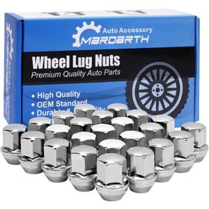 Set of 24, 14x1.5 Wheel Lug Nut Chrome 1.5 Inch 38mm Compatible with OEM Factory Silverado Tahoe Suburban Colorado Wheel