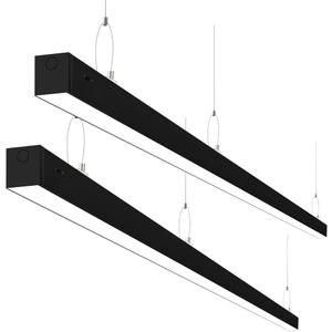 8FT LED Linear Light, 100W 13000lm 3000K/4000K/5000K Selectable, 0-10V Dimmable Suspended Linear Light Fixture for Office Retail Showroom, ETL-Listed 2-Pack