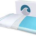 Bluewave Bedding Ultra Slim Max Cool CarbonBlue Gel Memory Foam Pillow for Stomach and Back Sleepers - Thin, Flat Design with Advanced Cooling (2.75-Inch Height, Standard Size)