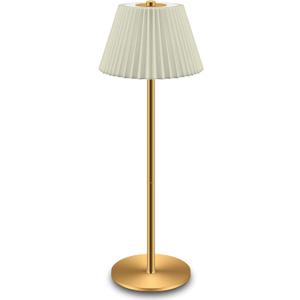 Cordless Small Table Lamp, 4000mAh Rechargeable Battery, Touch Control 3-Color & Stepless Dimming, Portable LED Mini Lamp with Beige Shade for Bedroom, Office, Dining Table, Outdoor Camping