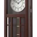 Pendulum Wall Clock - 27 inch Wooden Hanging Grandfather Wall Clock with Pendulum - Real Wood, Quiet, Non-Chiming & Battery Operated for Living Room Decor, Office & Home Dcor Gift