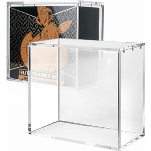 ETB Case, Clear Acrylic ETB Protector for TCG Elite Trainer Box | 5mm Thick with Magnetic Lid, UV Blocking & Dust Proof ETB Display Case | Stackable Storage Showcase for Collectors