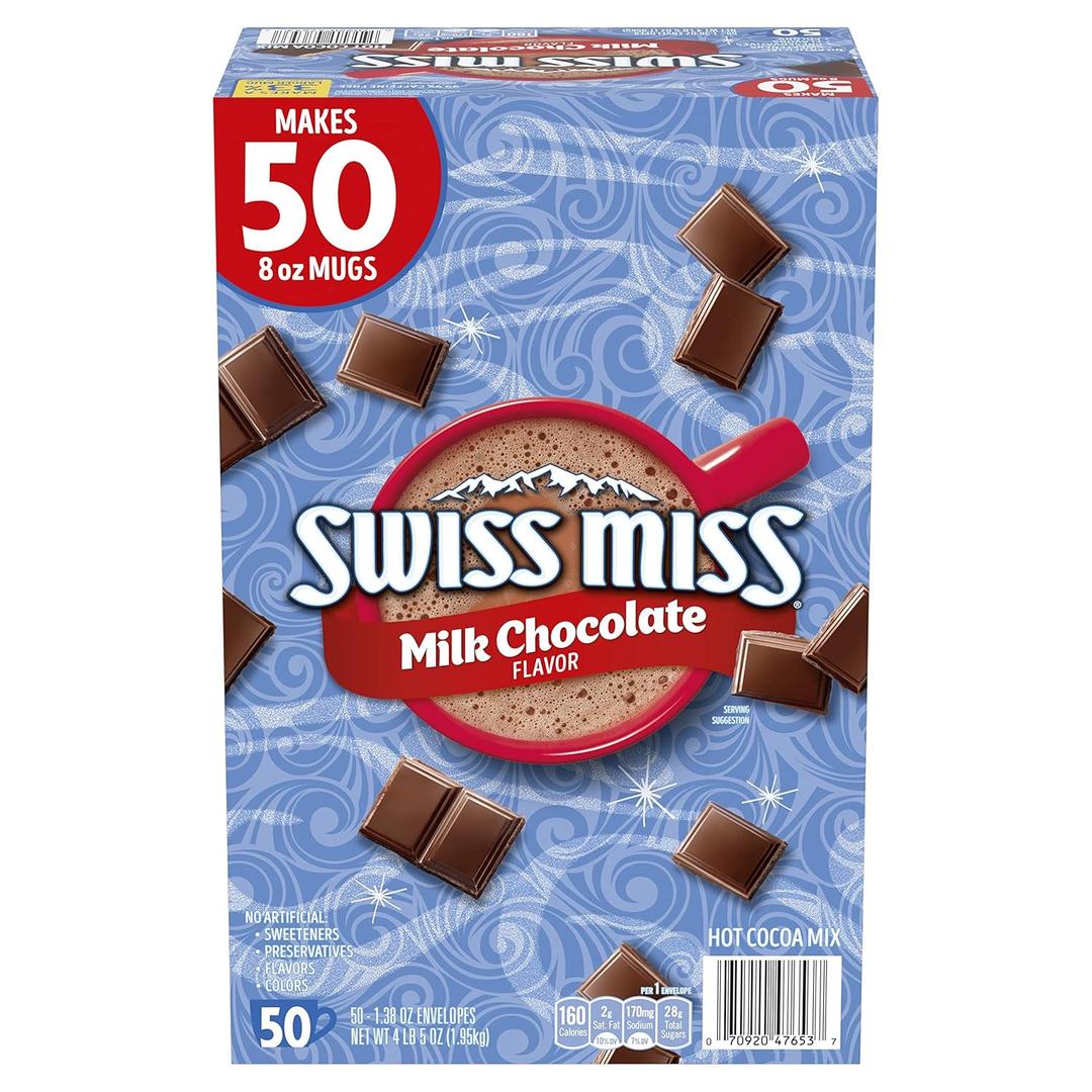Swiss Miss Milk Chocolate Flavor Hot Cocoa Mix, 1.38 oz. 50-Count (EXP 09/01/27)