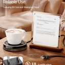 Coffee Mug Warmer for Desk, 50W Fast Heating Cup Warmer with Smart Display, 4 Temps & 12H Timer, Auto Shut Off for Tea, Milk, Hot Drinks - Wood Effect