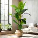 Erimda 8.2FT Artificial Banana Tree, Lifelike Fake Banana Leaf Tropical Silk Tree, Easy Assembly Faux Floor Plant with Sturdy Trunk, Maintenance Free for Indoor Home Patio Pool Outdoor Tropical Decor