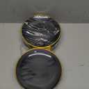 100 Piece Black Gold Plastic Plates, Disposable Heavy Duty Dessert Plates with Gold Rim, 7 in Round Salad Plates for Wedding Party