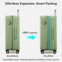 Hanke Expandable 26 Inch Luggage with Spinner Wheels, Hardside Large Suitcase, All-PC Hard Shell Travel Luggage, TSA Lock, Lightweight Durable Checked-Medium (Bamboo Green, 93L)