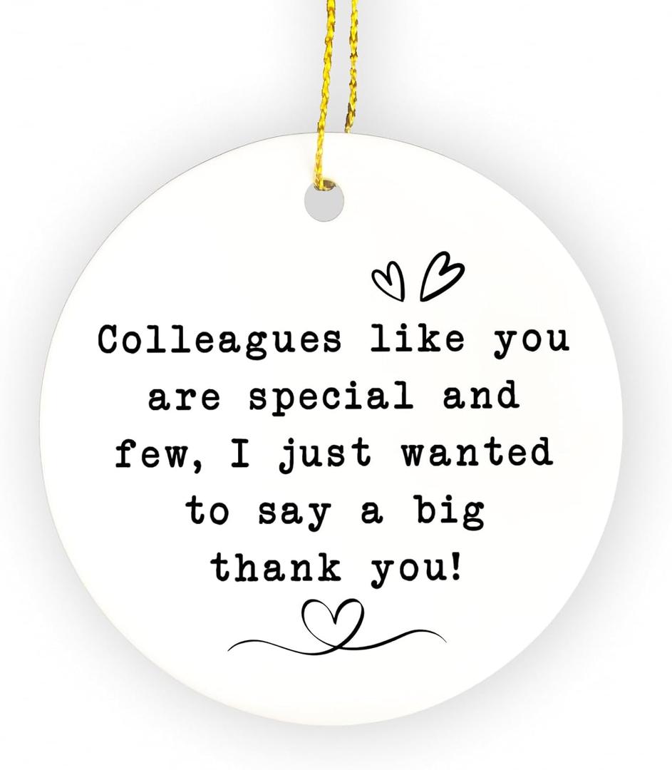 2 x Thank You Coworker Ornament, Colleagues Gifts for Women Hanging Ornaments for Christmas Tree Party Holiday Decorations, Thank You Gifts for Coworkers Decorative Ornaments Keepsake