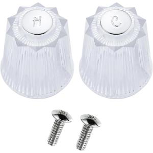 Shower Knob Replacement Compatible with Price Pfister Contessa & Windsor Tub and Shower Faucet Shower Knobs, Shower Knobs 2 Piece Replacement for Pfister Shower Handle Replacement (Clear Acrylic)