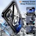 2 x Temdan Magnetic for iPhone 15 Plus Case Waterproof,Built-in Screen Protector [IP68 Underwater][15FT Military Dropproof][Dustproof][Compatible with MagSafe] 360 Full-Body Shockproof iPhone Case-Black