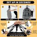 Instant Pop Up Baby Playpen with UV Canopy & Safety Lock, Portable Outdoor Beach Tent Play Yard for Toddlers, Breathable Mesh & Carry Bag, Indoor & Backyard Use (Grey)