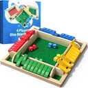 Shut The Box Game Wooden with Dice, 2-4 Player Math Strategy Game for Adults Kids - Close The Box Board Number Learning Activity, Family Travel Pub Games