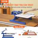 VEVOR Screen Printing Machine, 1 Color 1 Station Silk Screen Printing Press, 21.2x17.7in / 54x45cm Screen Printing Press, Double-Layer Positioning Pallet, Adjustable Tension for T-Shirt DIY Printing