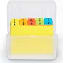 H4D Index Card Holder 4x6 Inches with 25 Plastic Dividers, Clear