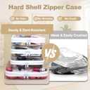 4 pcs Clear Zipper Pouches,Hard Shell Zipper Case, Toiletry Bag for Travel, CLear Diaper Bag, Toiletry Pouch, Travel Organizer, Cosmetic Bag,Toy Storage Bins (M+3S) (EXP 07/15/26)