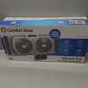 Comfort Zone 9-Inch 3-Speed Reversible Twin Window Fan Dual Blade Window Exhaust Fan with Auto-Locking Expanders, 22.25" to 33" Wide Tabletop Feet & Removable Bug Screen included