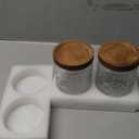 24 OZ/2 PCS Glass Storage Jar with Airtight Bamboo Wooden Lids, Vintage Food Containers Canisters Sets for Kitchen Counter Pantry, Sugar, Flour, Candy, Tea, Coffee Beans, Oats, Grain Bin, Pasta, ((24oz) Sunflower+Begonia)