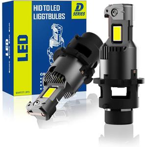 D2S D2R LED Bulbs, 24000Lumens 600% Brightness, 6000K Cool White Light, Plug and Play Fog Light Bulbs, Xenon HID Replacement, 85122 66240 66040 Fog Light Bulb Conversion Kit - Pack of 2