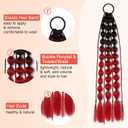 Colored Hair Extensions, 20" Lightweight Colored Hair Extensions for Kids Bubble Ponytail Extension with Hair Tie, Ombre Crazy Hair Day Accessories for Girls for EDC Festival Rave B45 (Black To Red)