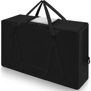 Folding Mattress Storage Bag,Trifold Memory Foam Mattress Carry Case,Portable Heavy Duty Mattress Moving Bag for Tri-Fold Guest Bed Mattress 4" Full Mattress (Black)