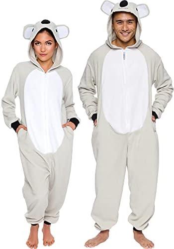 Funziez! Slim Fit Adult Onesie - Animal Halloween Costume - Plush Unisex One Piece Cosplay Suit for Women and Men XS
