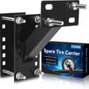 VOISEN Spare Tire Carrier,Boat Trailer Spare Tire Mount, Spare Tire Mount for Utility Trailer,Fits 4 5 6 Lugs Trailer Wheels on 4", 4.5'', 4.75'', 5'' and 5.5'' Bolt Patterns,Holds up to 150 Lbs