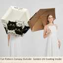 2 x BAODINI Comapct Travle Small Mini Sun Blocking Umbrella with Case Lightweight with Aluminum Frame Pocket Size UV Protection Purse Umbrella for Women, Men & Kids