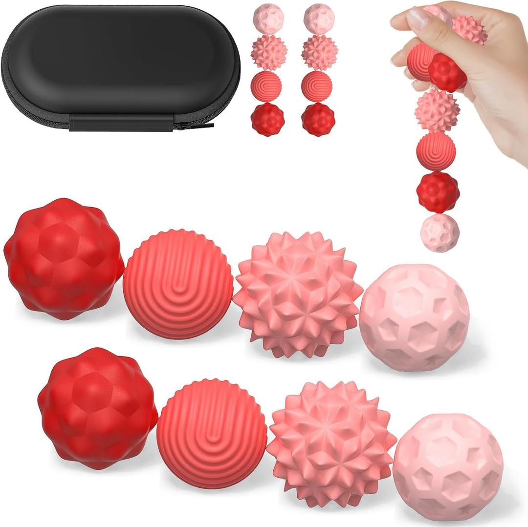 Soft Silicone Magnetic Balls Fidget Toys for Adults and Teens8PCS Sensory Stress Relief Toys Fidget Magnet Balls Desk Toy for Office Stress Anxiety Relie (8pcs Pink)