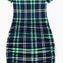 PATPAT Matching Family Outfits Mom and Me Matching Outfits Short Sleeve Round Neck Midi Shirt Dress (S)