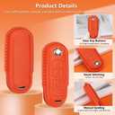 PIFOOG Key Fob Cover Fit for Mazda Leather 4 Buttons Car Keys Case Shell Protector with Metal Keychain Accessories Fits for Mazda 3 6 CX5 CX9 CX3 MX5 Smart Keys Girly Women Orange 1PC