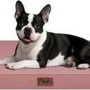 Outdoor Dog Bed for Small Dogs, Waterproof Dog Crate Bed for Medium Dogs Cats, Orthopedic Egg Crate Foam Pet Bed with Washable Removable Oxford Cover, Pink