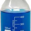 Karter Scientific 500ml Glass Round Media Storage Bottles with GL45 Screw Cap, Borosilicate Glass, 251M5 (Pack of 6)