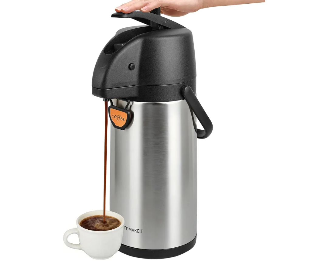 Airpot Coffee Dispenser Thermal with Pump,3L/102 Oz Insulated Stainless Steel Large Airpot Coffee Carafe Lever Action for Hot/Cold Water,Thermal Carafe for Hot Cocoa for Parties