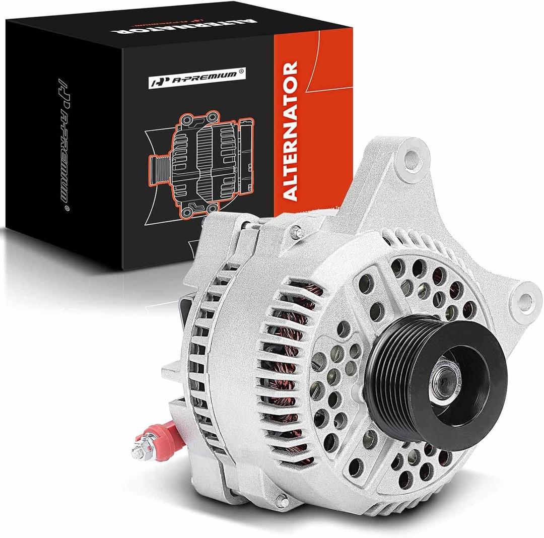 A-Premium Alternator Compatible with Ford F150 F250 1997-2002 4.6L 5.4L, Expedition, E-Series & Lincoln Navigator 1998-2000, 130Amp 12V 8-Groove Pulley, Replace# 3211772, 321-1772, 3342274, 112585