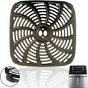 8QT Air Fryer Grill Pan for Gourmia GAF846 Digital Air Fryer, Upgraded Double Layer Nonstick Coating Air Fryer Grill Crisper Plate Tray Rack Grid for 8QT Gourmia Air Fryer, Dishwasher Safe