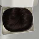 Hair Toppers for Women Real Human Hair, 12 Inch Toppers Hairpieces for Women with Wispy Bangs Upgraded Lace Base for Thinning hair to Add Volume(Dark Brown,12 Inch)