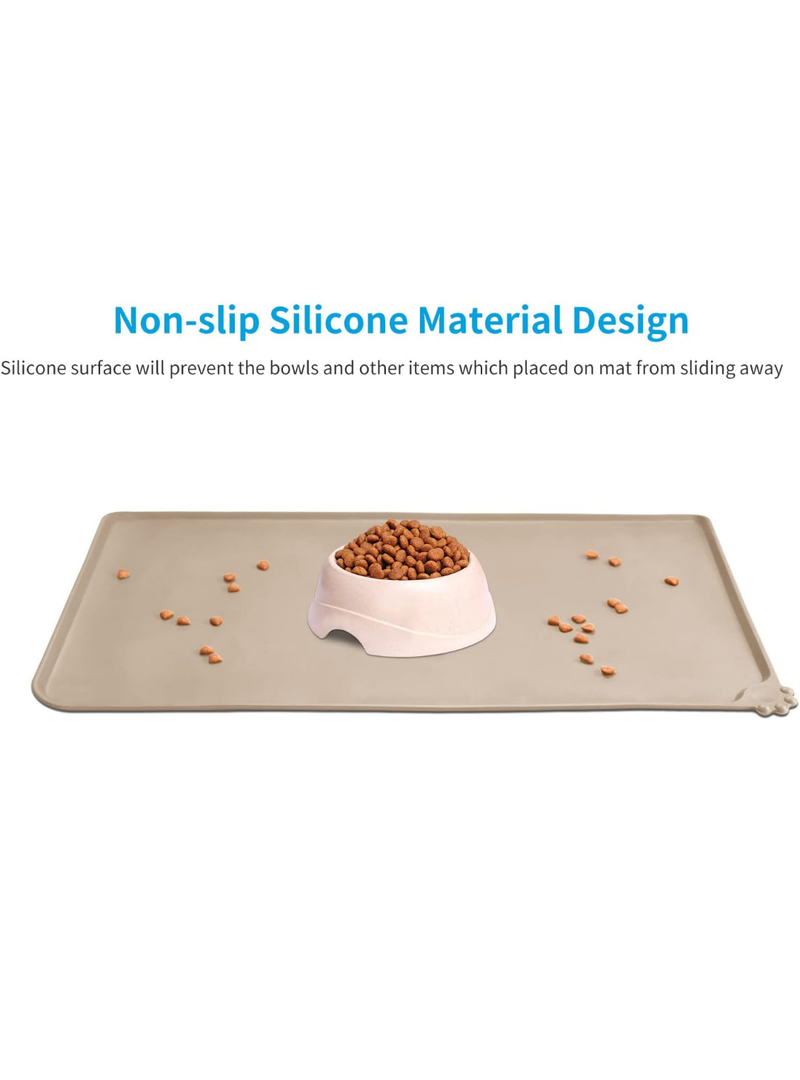 AUDWUD Silicone Waterproof Pet Feeding Mats,Anti Slip Bowl Pad, Dog Mat for Food and Water