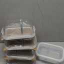 Prep Naturals 36oz Glass Meal Prep Containers - Airtight Glass Food Storage Containers with Lids - Dishwasher, Microwave & Oven Safe Meal Prep Bowls - Pack of 5, 36 Oz, 2-Compartment, Clear