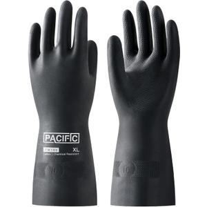 PACIFIC PPE Chemical Resistant Gloves, Heavy Duty Industrial Rubber Gloves, Resist Acid, Alkali and Oil, 12.6", X- Large
