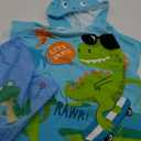 Hooded Kids Beach Towels - Toddler Bath Towel Girls Boys Swim Cover-ups for Ages 1 to 6 Kids Pool Towels Quick Dry Lightweight Soft Microfiber Poncho Towel 24x23(Skating Dino)