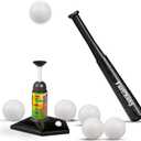 368BH T Ball Set for Kids, Baseball Launcher with Collapsible Plastic Bat and  4 Training Balls, Indoor & Outdoor for Boys & Girls