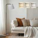 AKASUKI Floor Lamp for Living Room with 3 Color Temperatures, Foot Switch Standing Lamps for Living Room, Bedroom, Office, Arc Mordern Floor Lamp with 9W LED Bulb Included (White)